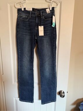 NWT Judy Blue Anya Mid Rise Straight Leg Jeans Dark Wash 5/27